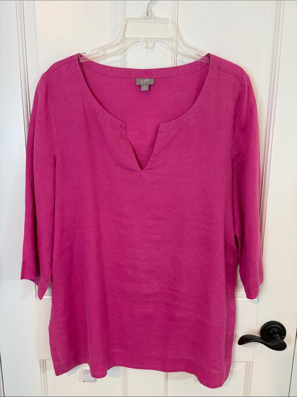 J. Jill Size L Women's Linen Split V-Notch Linen Tunic